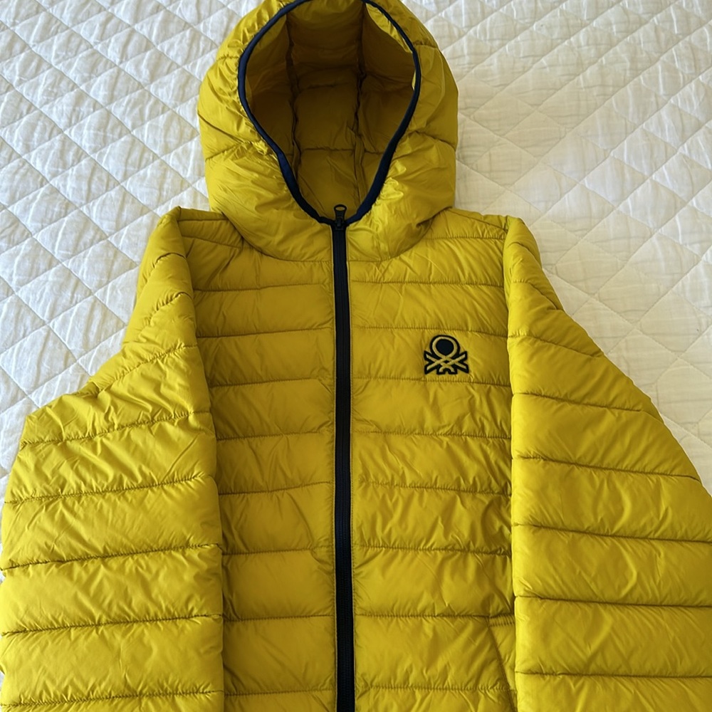 United Colors of Benetton Kids light puffer jacket Yellow Size 10-11 - Picture 5 of 11